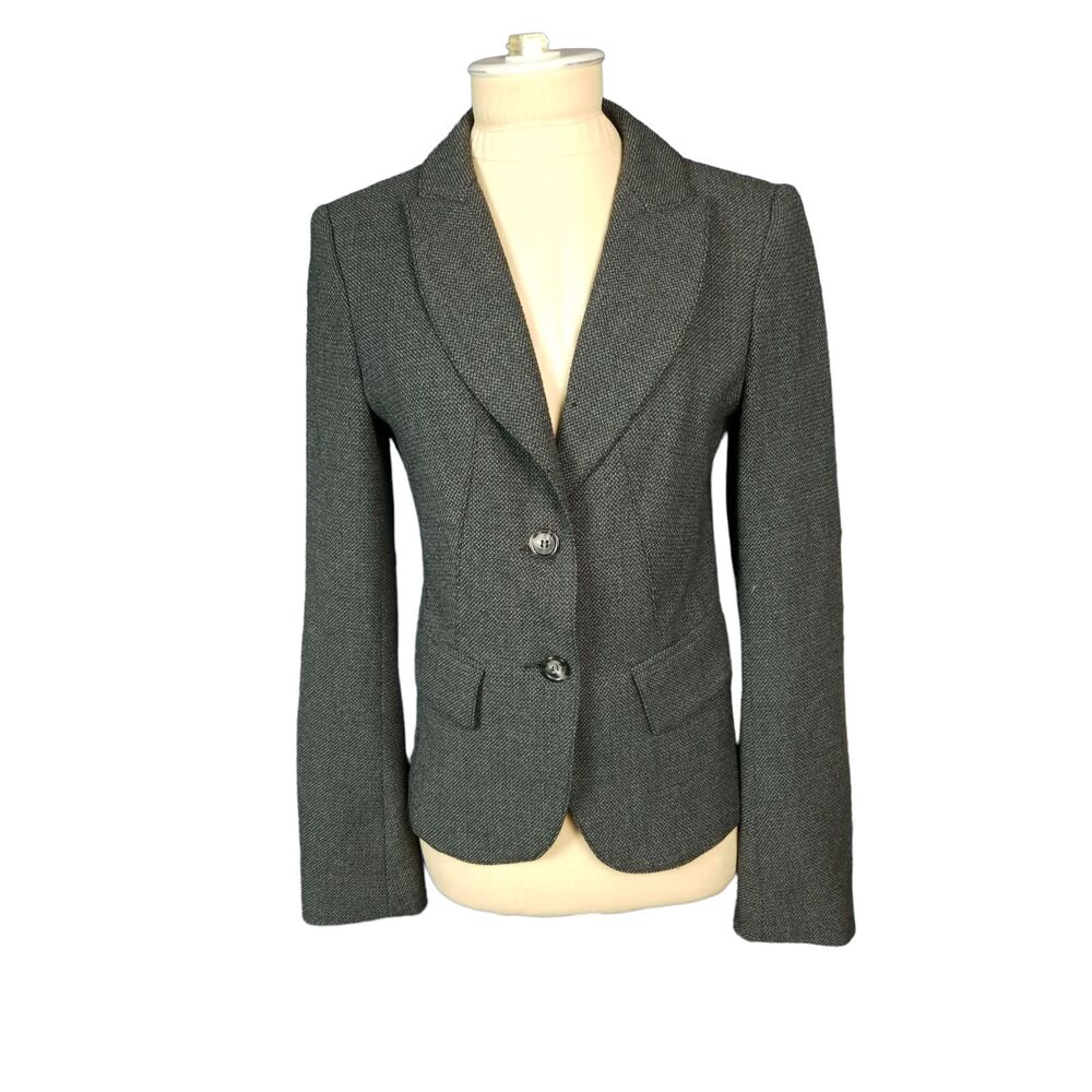 Sandro Ferrone Roma Blazer Black Gray Small tweed Made in Italy Size 42 Size 6
